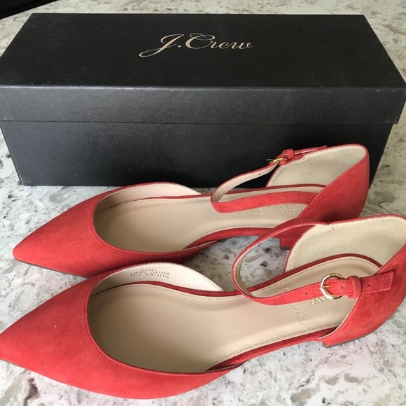 J. Crew Shoes - J.CREW NWT Red Lily SUEDE LEATHER Flats Shoes 7.5